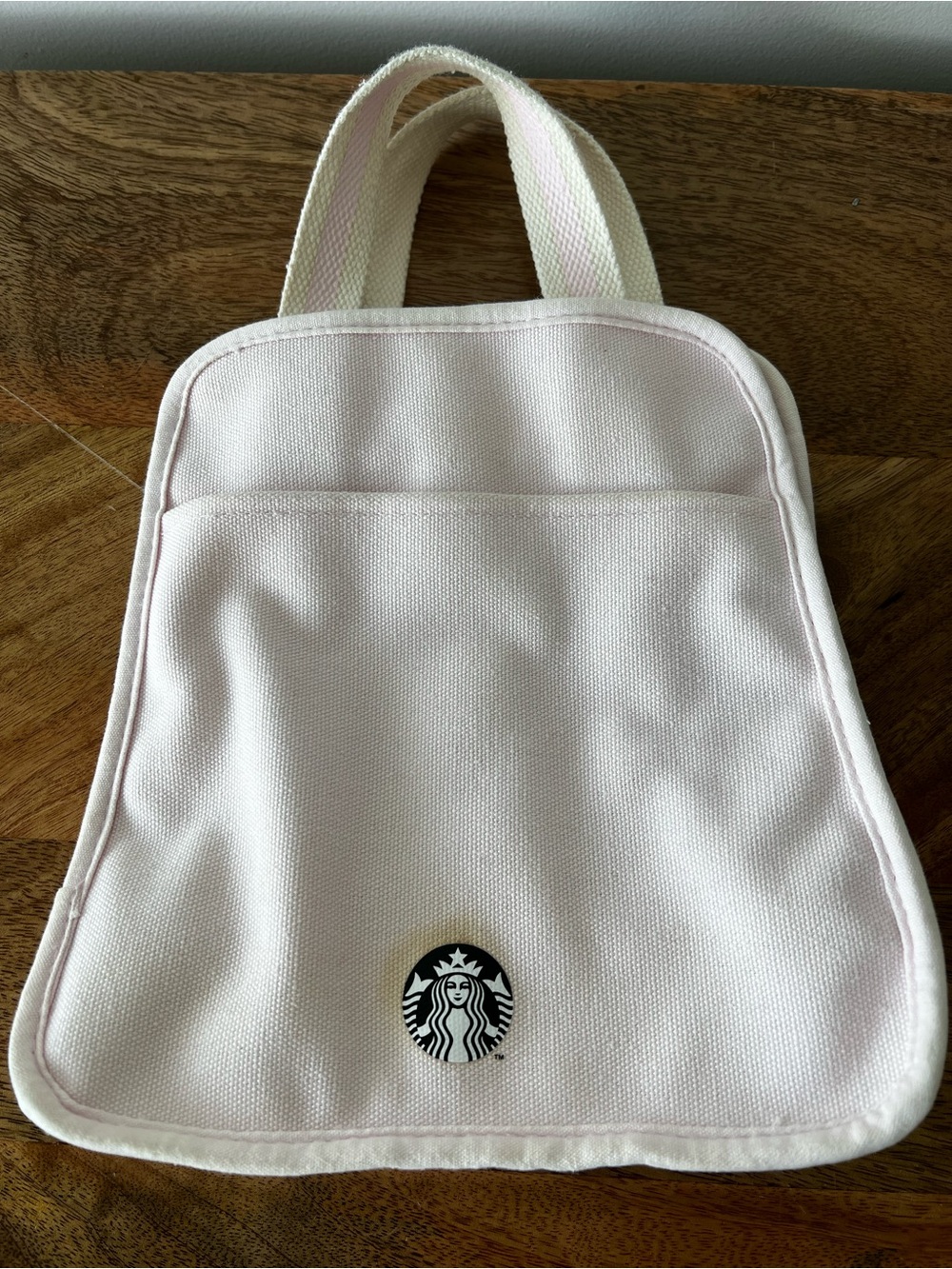 Starbucks Pale Pink Canvas Mini Tote with Logo